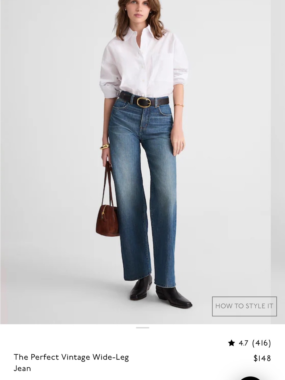 Madewell Perfect Vintage Wide-Leg Jeans in Medium Blue